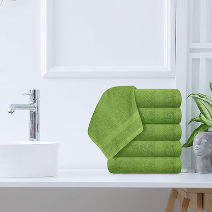 GLAMBURG Ultra Soft 12-Piece Washcloths Set 13x13-100% Ringspun Cotton