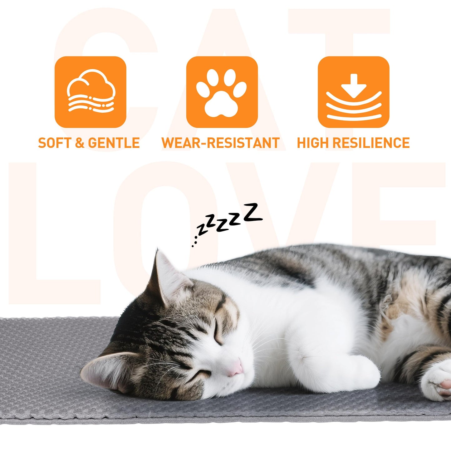 Anywish Large Cat Litter Mat for Litter Box, 47"×33" Double Layer Trapping Mat, Non-Slip Water Proof Kitty Litter Pad, Grey