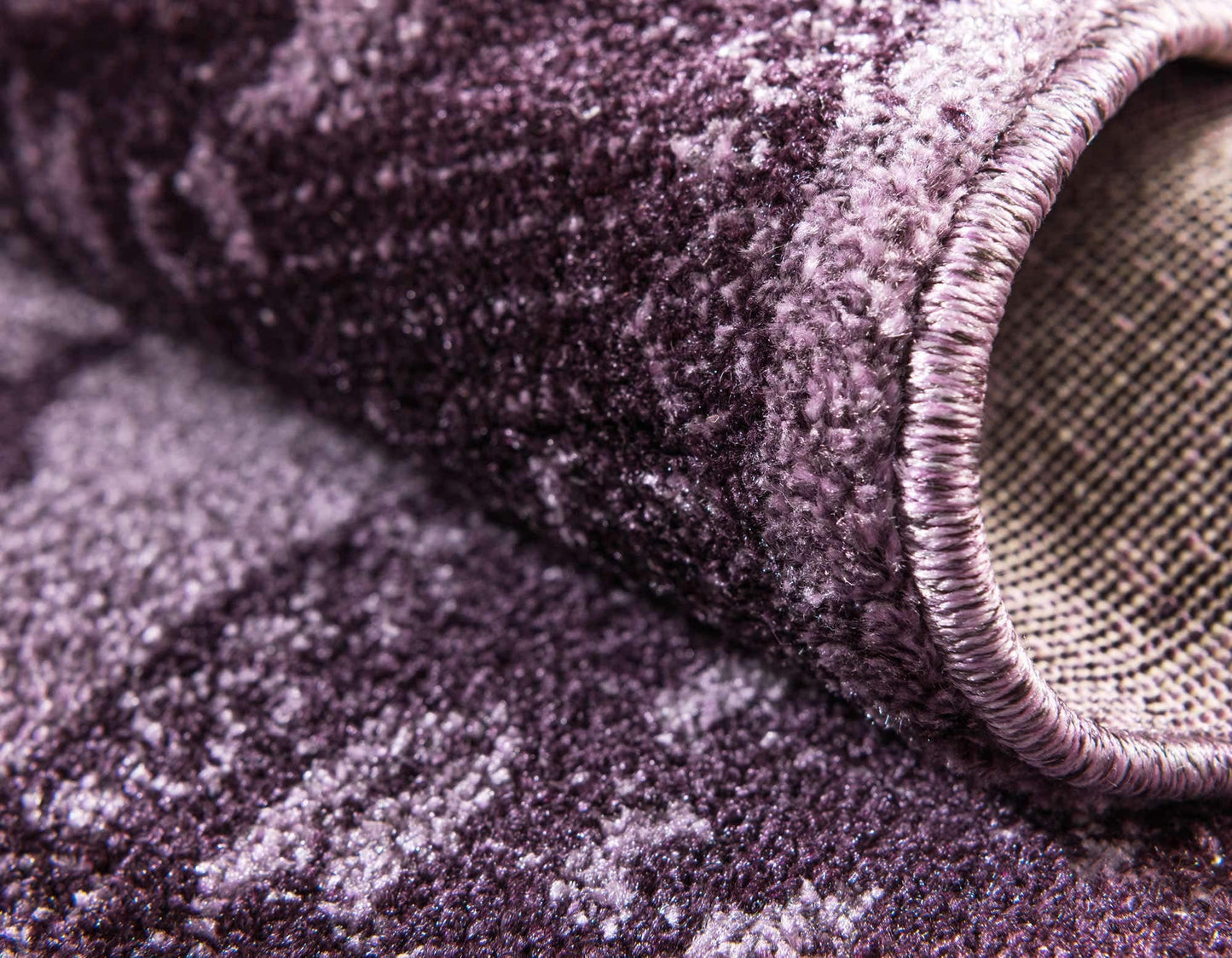 Unique Loom La Jolla Collection Farmhouse, Contemporary, Botanical, Traditional, Vintage Area Rug (8' 0 x 8' 0 Square, Violet/Dark Purple)