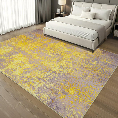 Merelax 5x7 Pink Yellow Living Room Area Rug, Large Washable Rugs for Bedroom Dining Room, Soft Boho Abstract Area Rugs, Modern Non Slip Low Pile Carpet for Office Study Kids Room