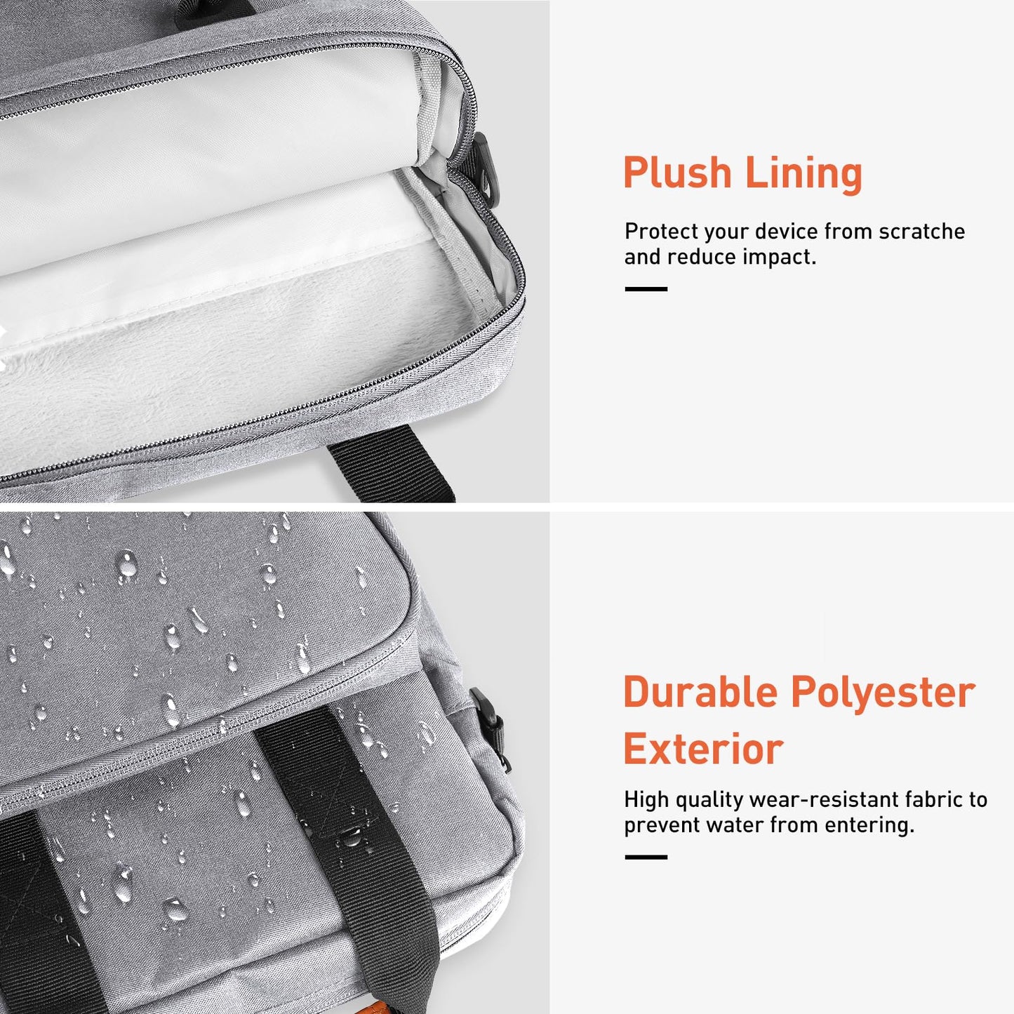 DTTO 13-12.9 Inch Sleeve Bag with Shoulder Strap, Double Handle Carrying Case Fits MacBook Neo, iPad Air 13-inch/iPad Pro 13-inch, iPad Pro 12.9-inch M2&M1 (2022-2018), Gray