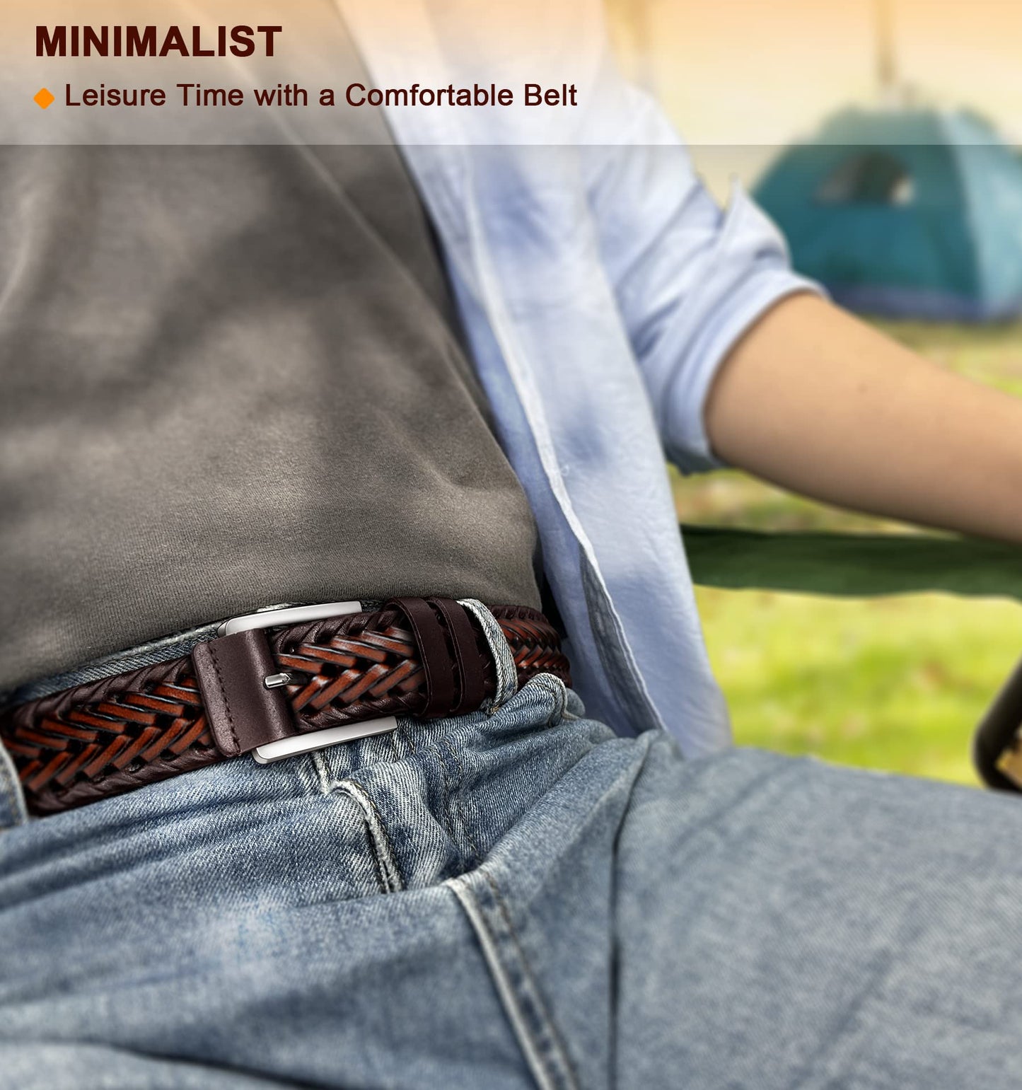 bULLIANT Mens/Women belts, Leather Woven braided belts for Men Casual Jeans Golf,Anyfit,Gift boxed