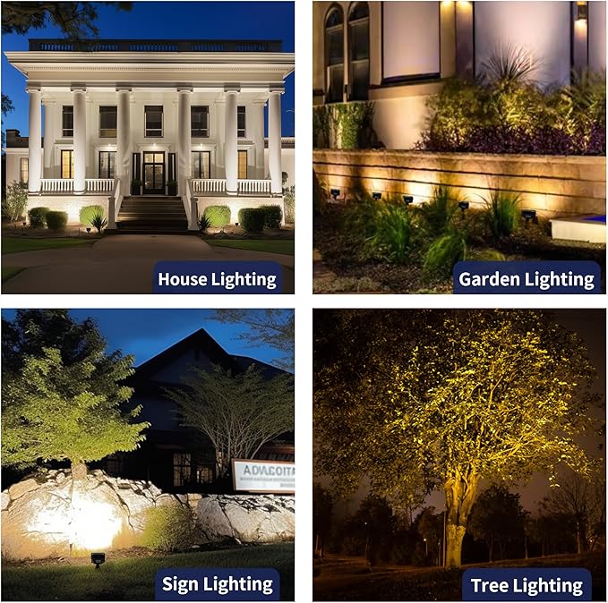 Gardenreet Outdoor LED Flood Lights - 20W 12V Landscape Wall Wash Lights, Low Voltage Waterproof Aluminum Brown Hardwired, Angle Adjustable Wide Beam for Wall Patio House Yard 6 Pack