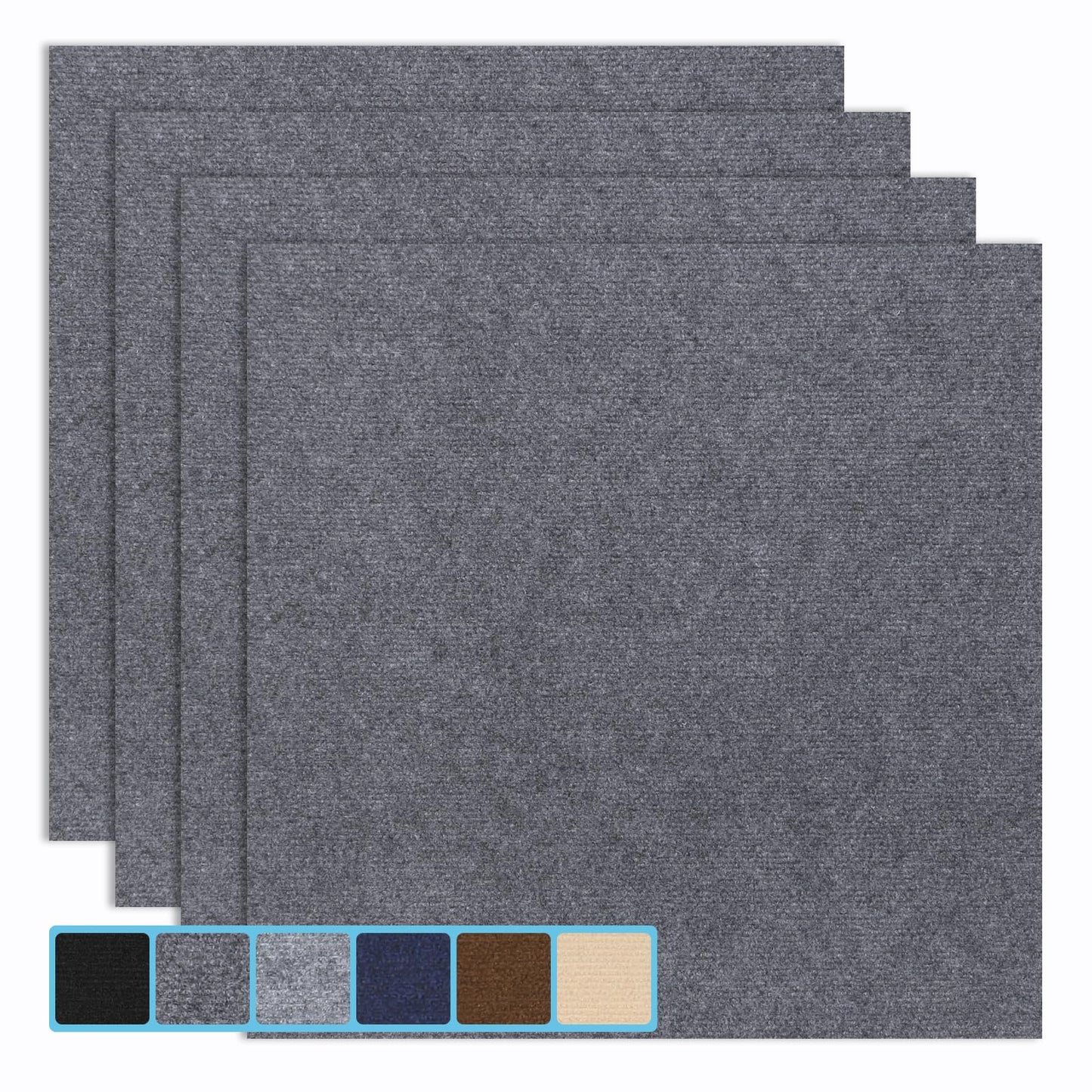 Peel & Stick Carpet Tiles 12x12 Inch - Premium Self-Adhesive Floor Squares with Soft Padding - 10 Tiles/10 Sq Ft per Box (Easy Installation, Removable Carpeting for Home & Office)