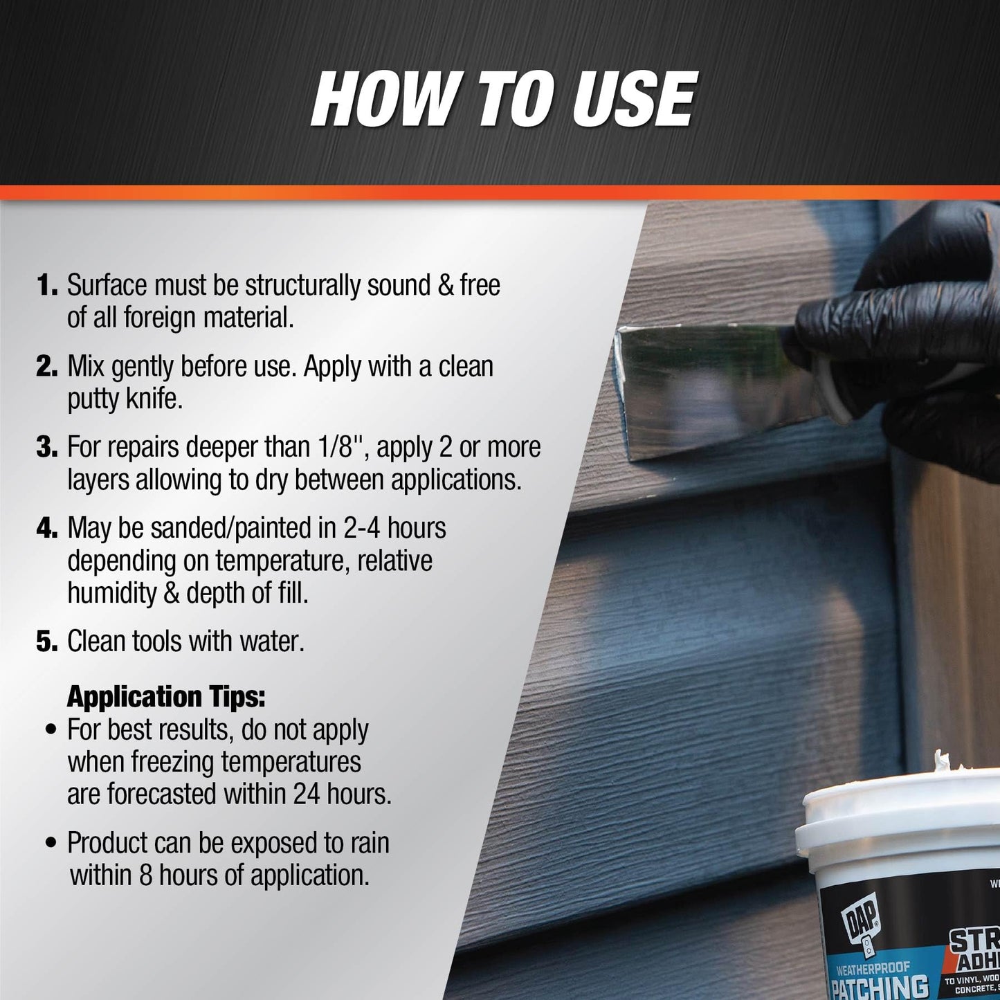 DAP Weatherproof Patching Compound, White, 16 Oz (7079818740)