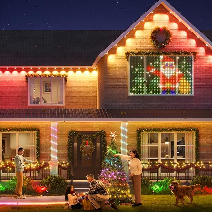 Permanent Outdoor RGB Lights with IP67 Waterproof,Smart Outdoor String Lights Remote Control, Eaves Lights with App, Daily and Accent Lighting (300ft)