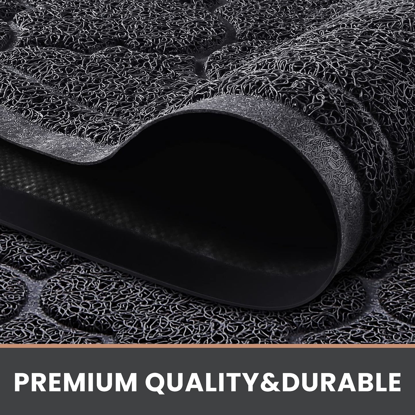 LuxStep Door Mat Large Indoor Outdoor Doormat, Non-Slip Low-Profile Design Floor Mat, Durable Trap Dirt and Dust Front Door Welcome Mat for Entryway,Patio,Garage,High Traffic Areas,(Black, 17"x30")