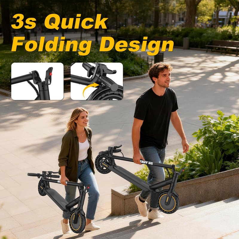WERHY Electric Scooter, 500W/800W/1000W Powerful Motor & 19/22 MPH Top Speed, 16/25 Miles Range, Folding E Scooter with Dual Braking for Teens and Adults