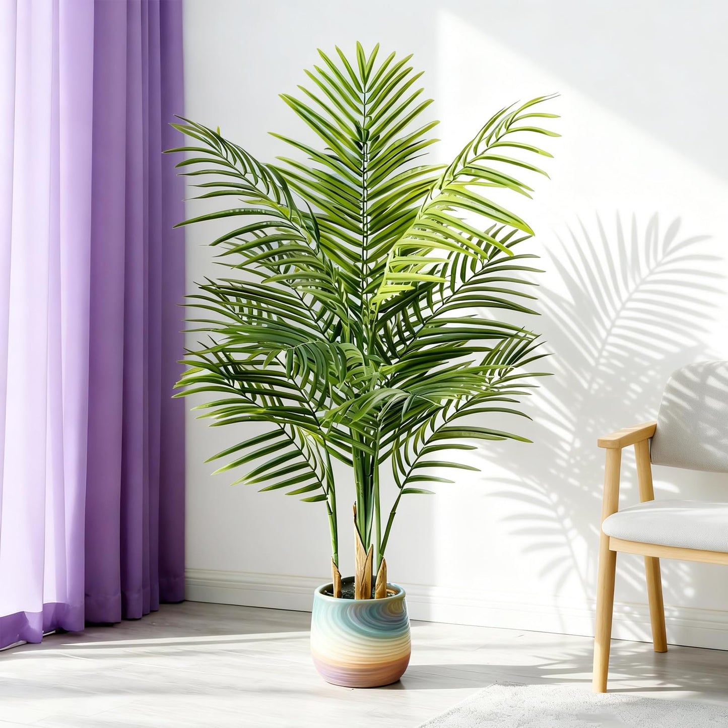 AzureLeap Artificial Palm Tree Indoor 4ft, Large Fake Tropical Areca Palm Tree with 13 Trunks, Faux Dypsis Lutescens Floor Plant in Pot for Indoor Outdoor Home Office Decor & Housewarming Gift