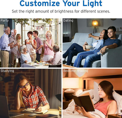 Etekcity ESL100 Smart Light Bulb Compatible with Alexa, Google Home and IFTTT, 4 Count (Pack of 1), 9W (60W Equivalent), 806LM, 2700K, No Hub Required, 4 Pack