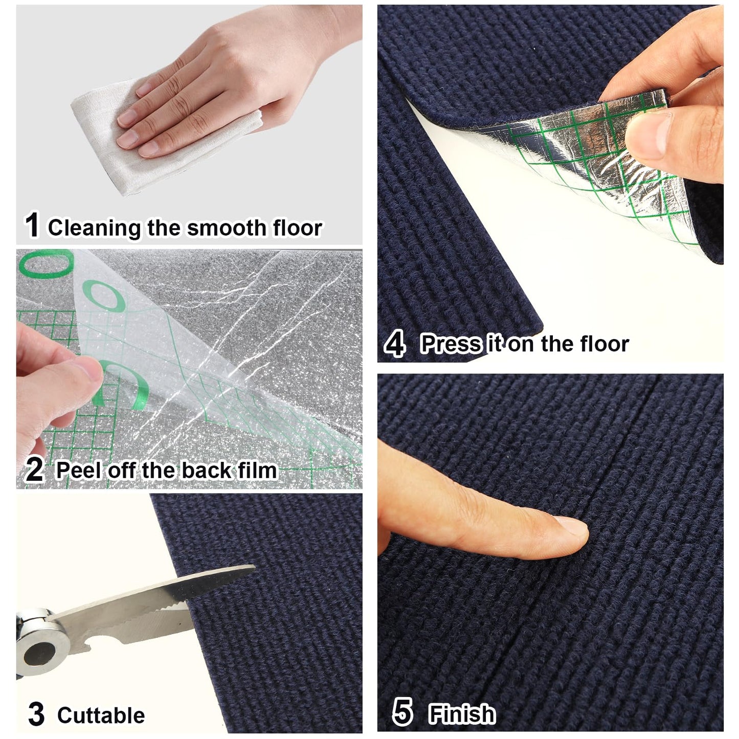 36 Pack Peel and Stick Carpet Tiles Squares 12" x 12" Self Adhesive Carpet Tiles Soft Padded Carpet Floor Tile for Office, Living Room, Bedroom,Dining Room