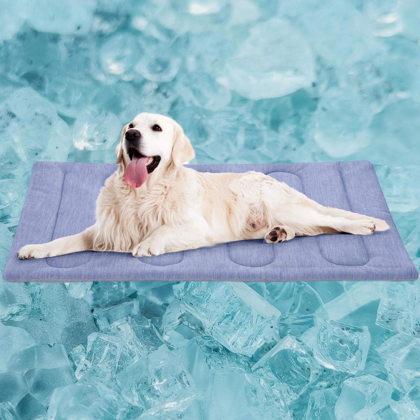 PAIGTEK Cooling Mat for Large Dogs - Double-Sided Waterproof & Cool, Q-MAX>0.47, Portable Dog Cooling Mat for Summer. (L - 35.5''x23.6'')