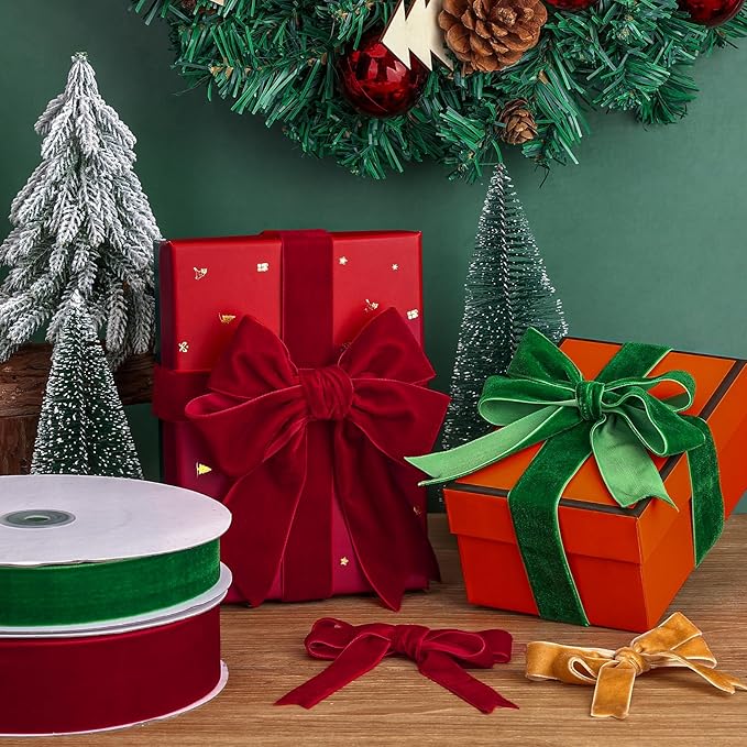 Light Blue Velvet Ribbon 5/8" x 20Yd,Great for Gift Wrapping,Hair Bows Making, Wreaths,Wedding and Christmas Party Decoration(Light Blue 5/8")