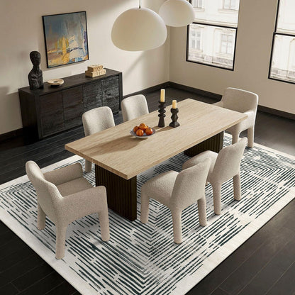 BLISSA 6x9 Area Rugs for Bedroom, Soft Washable Black White Lines Modern Abstract Throw Rug Non-Slip Striped Minimalist Floor Carpet for Living Room Dining Room Office Nursery Classroom Home Decor