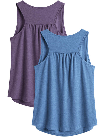 PINSPARK Workout Tank Tops Woman Racerback Yoga Top Pack Loose Fit Sleeveless Gym Shirt Running Athletic Tanks XL
