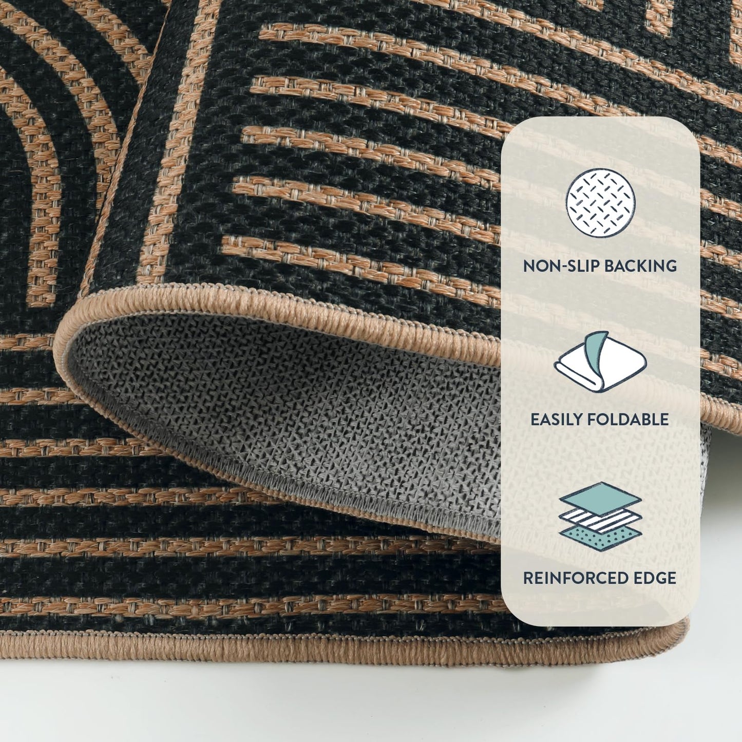Lahome Modern Geometric Runner Rug, 2x6 Laundry Room Rug Runners for Hallways Non Slip, Washable Outdoor Carpet with Rubber Backing, Farmhouse Non Shedding Kitchen Mats for Floor Entryway