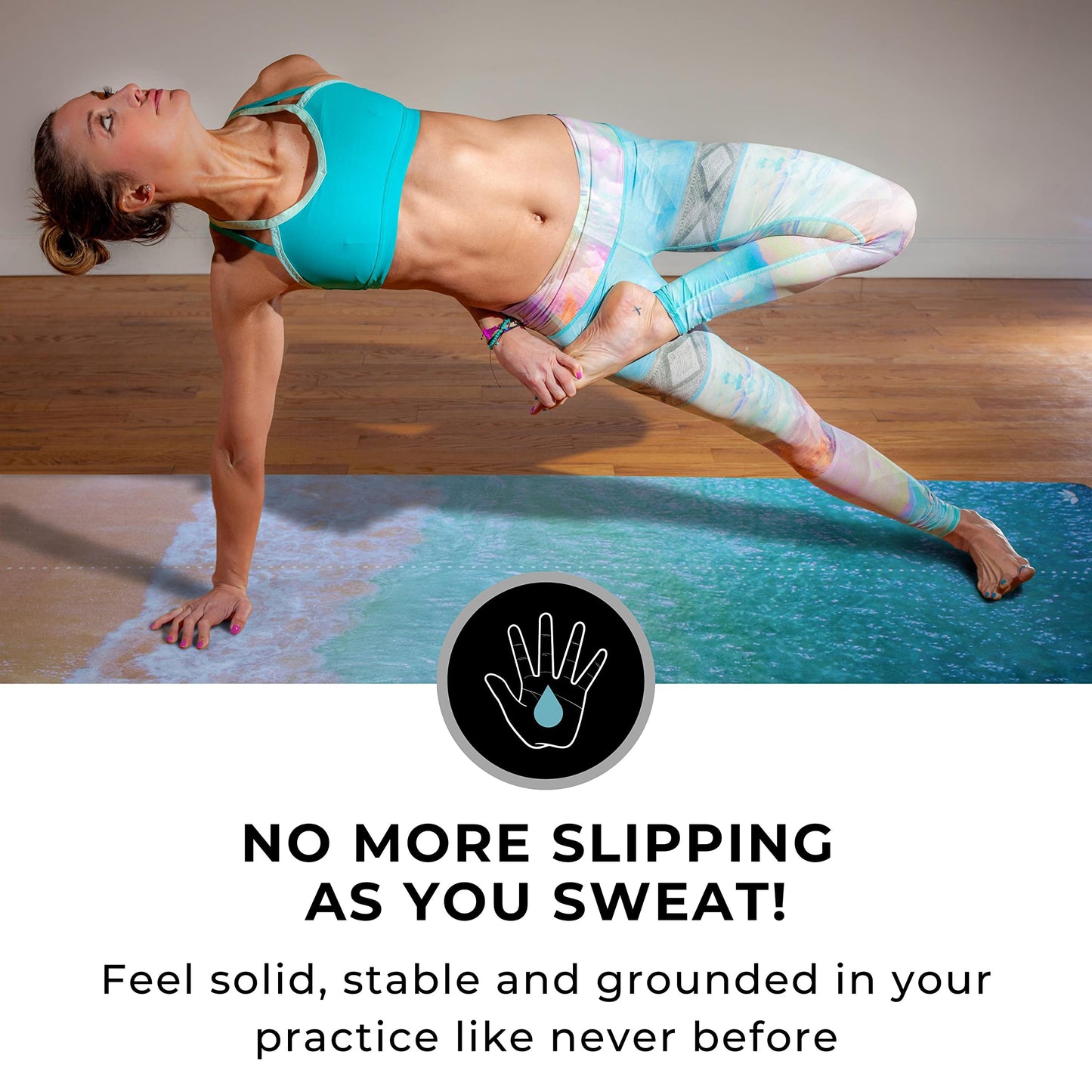Plyopic. All In One Yoga Mat | Luxury Sweat-Grip Mat/Towel Combo | Ideal for Yoga, Hot Yoga, Bikram, Pilates, Workout & Exercise | Eco-Friendly Natural Rubber