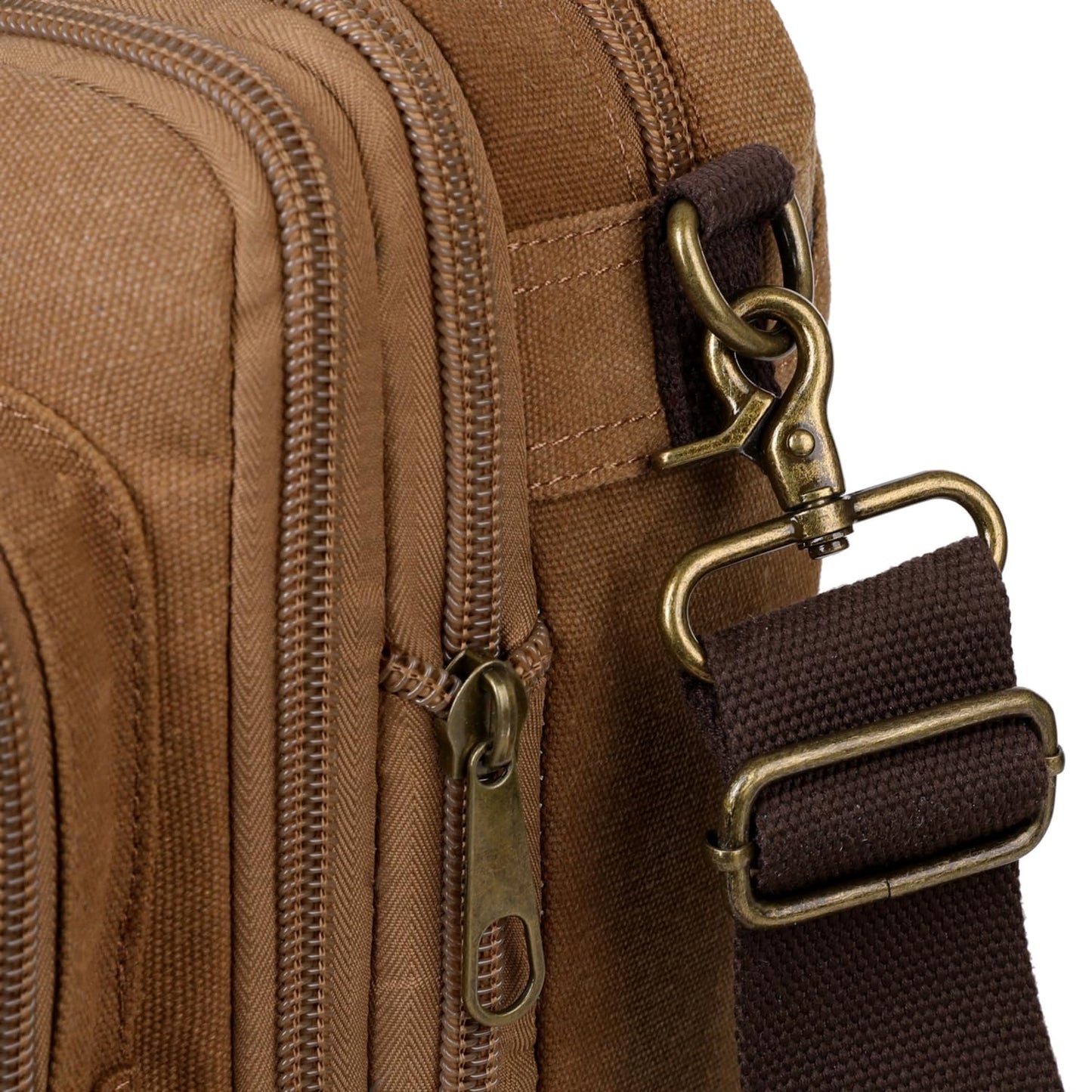 Baosha Real Leather Canvas Laptop Backpack Briefcase Hybrid 15.6 Inch Laptop Travel Backpack College Backpack for Men BC-04 (Brown)