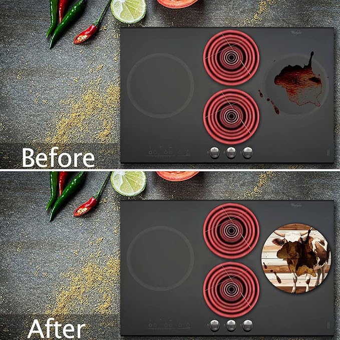 Farm Animal Electric Stove Burner Covers，4 Pack Round Stove Burner Covers，8 Inches and 10 Inches，Gas Stove Burner Covers,Metal Stove Burner Cover，Framhouse Cooktop Decorative，Home Decor,Kitchen Decor
