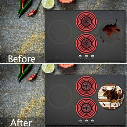Farm Animal Electric Stove Burner Covers，4 Pack Round Stove Burner Covers，8 Inches and 10 Inches，Gas Stove Burner Covers,Metal Stove Burner Cover，Framhouse Cooktop Decorative，Home Decor,Kitchen Decor
