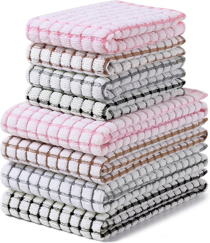 Homaxy Kitchen Towels and Dishcloths Set, 16 x 25 and 12 x 12 Inches, Super