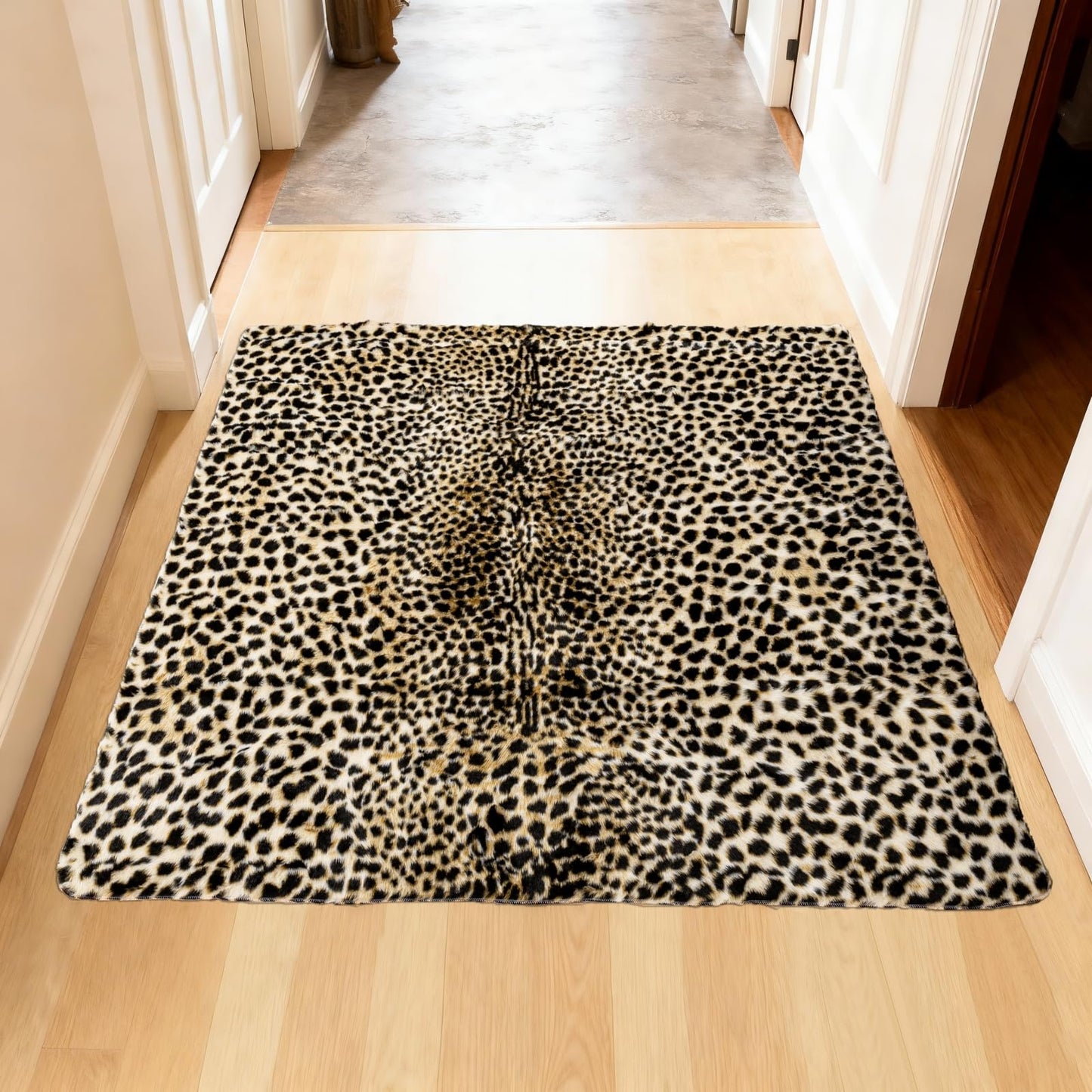 Asuprui Cheetah Print Area Rug – Soft Leopard Rug Animal Print Cowhide Rug for Kids' Room Decor, Playroom or Nursery (5.9 x 7 Ft)