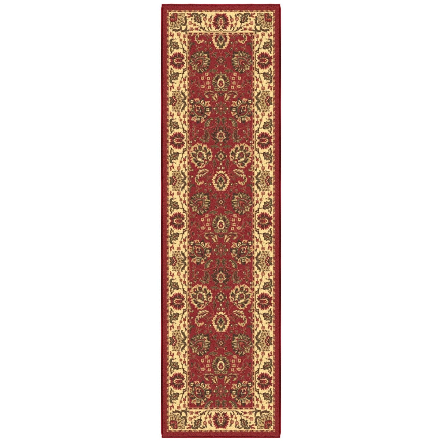 Ottomanson Hallway Runner Rug 1'10" x 6' Non Slip Oriental Area Rugs Easy to Clean Laundry Rug Runner Durable & Pet Friendly Floor Carpet Runners for Hallways Entryway Living Room Kitchen, Red