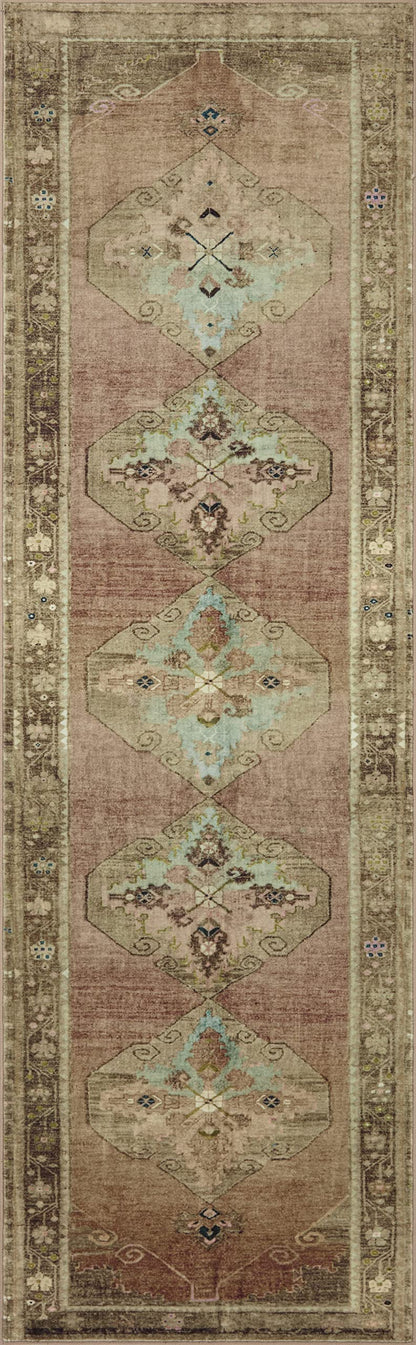 Loloi Magnolia Home by Joanna Gaines Sinclair Collection SIN-06 Clay/Tobacco 7'-6" x 9'-6", .25" Pile Height, Machine Washable, Area Rug