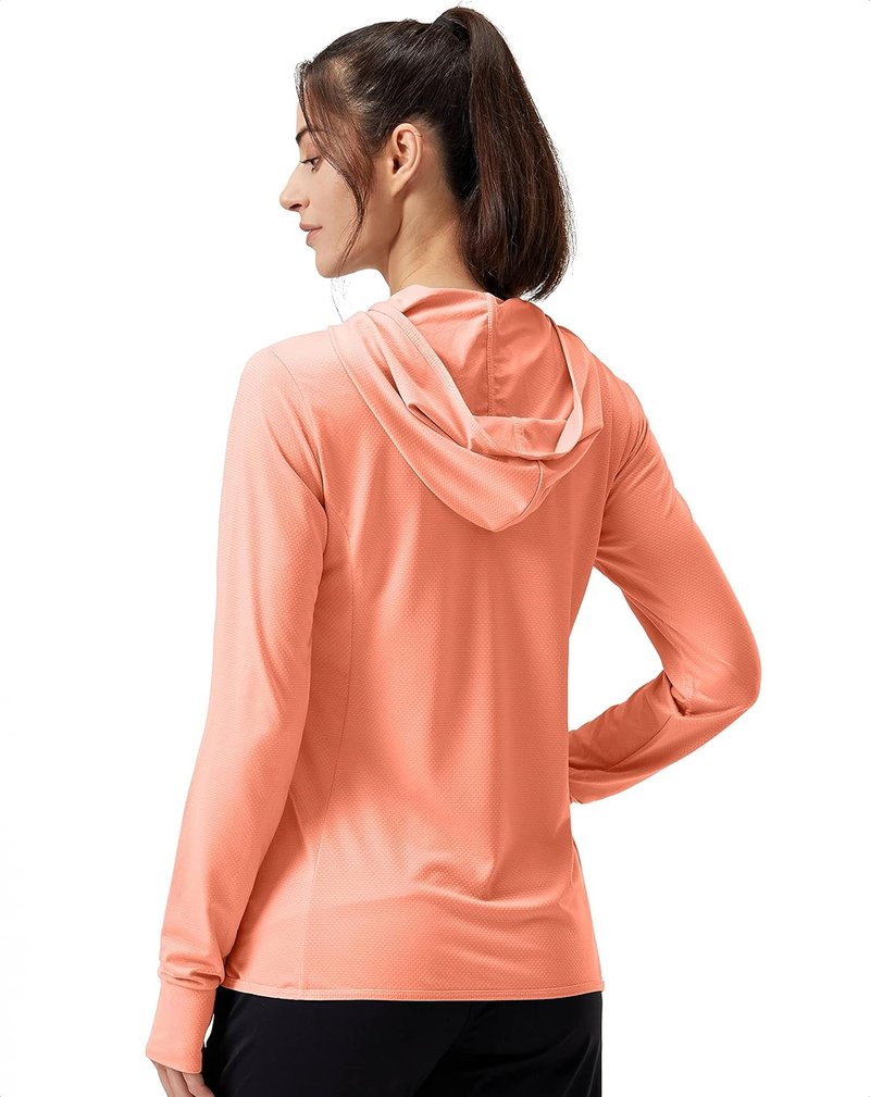 Women's UPF 50+ Sun Protection Hoodie Jacket - Lightweight Long Sleeve Outdoor Shirt with Pocket