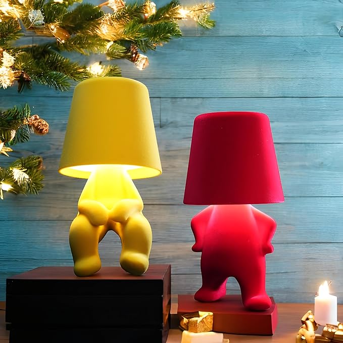 Modern Creative Design Table Lamp for Youth: Rechargeable Cute Light for Kids Child Teen -Bedside Lamps for Nightstand- Gift for Birthday Christmas Halloween Easter， 3-Color Dimmable.