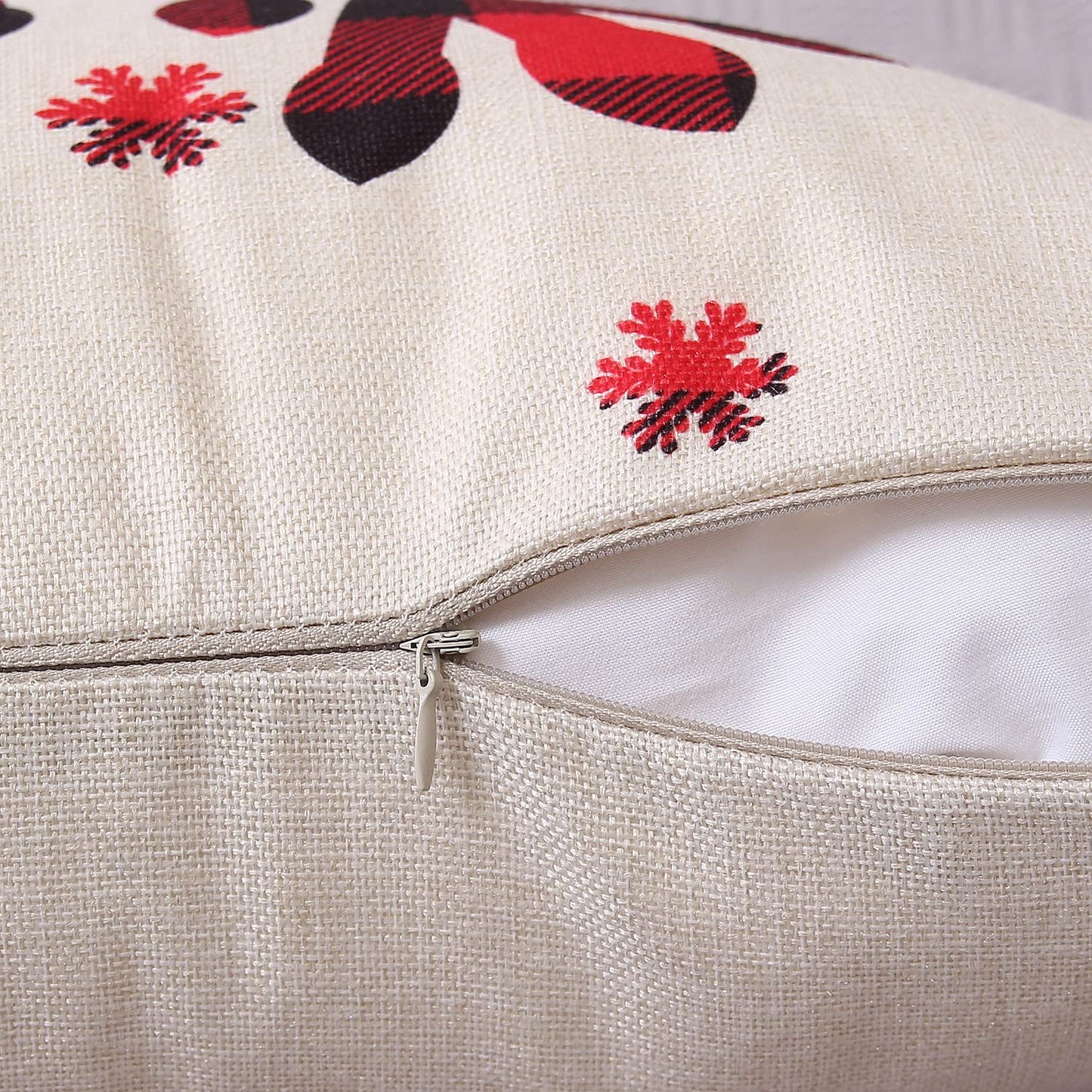 Coeufuedy Christmas Pillow Covers 18x18 Set of 4 Farmhouse Pillow Covers Holiday Rustic Linen Pillow Case Christmas Decor Pillowcase for Sofa Couch Bed and Car