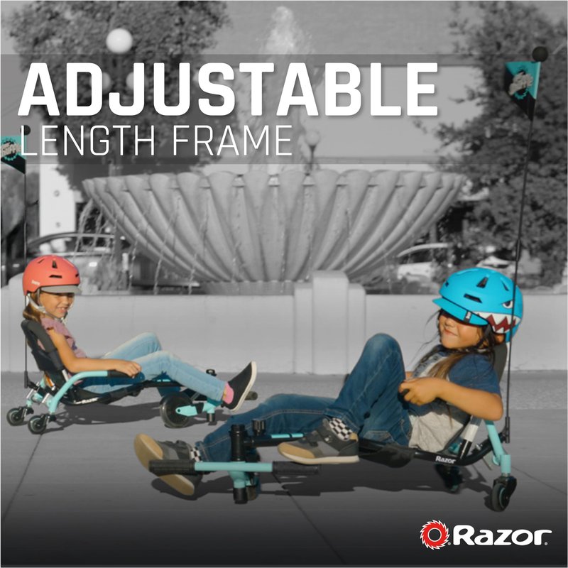 Razor Crazy Cart Shuffle – Kid-Powered Drifting Go-Kart for Ages 4+, Crazy Cart Drift Bar Technology, Adjustable Frame with 5 Length Settings