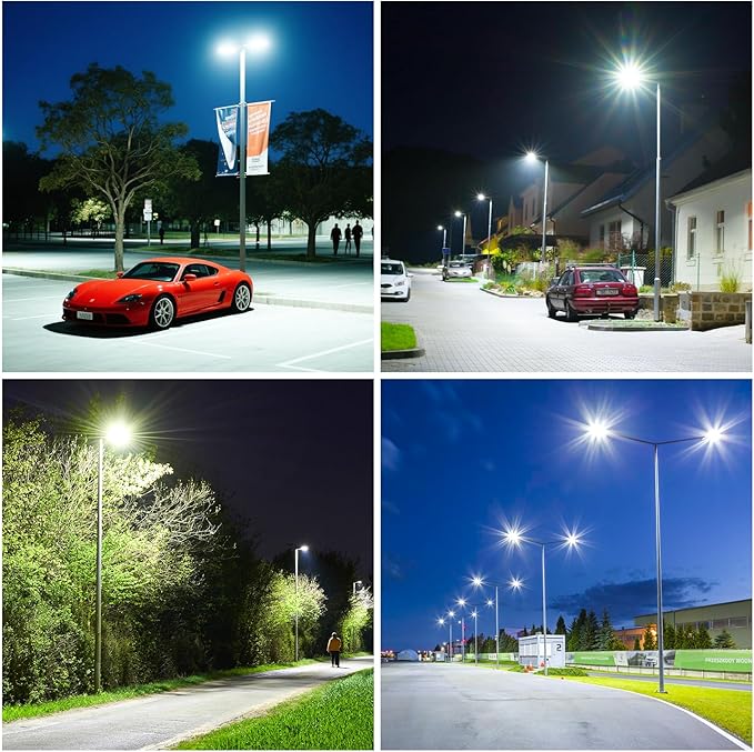 BBESTLED 200W Parking Lot Lights Slip Fitter UL DLC Listed 28000LM IP65 5000K Commercial Area Street LED Shoebox Pole Light 100-277VAC Input Brown, 200W/160W/120W LED Sport Court Light Outdoor