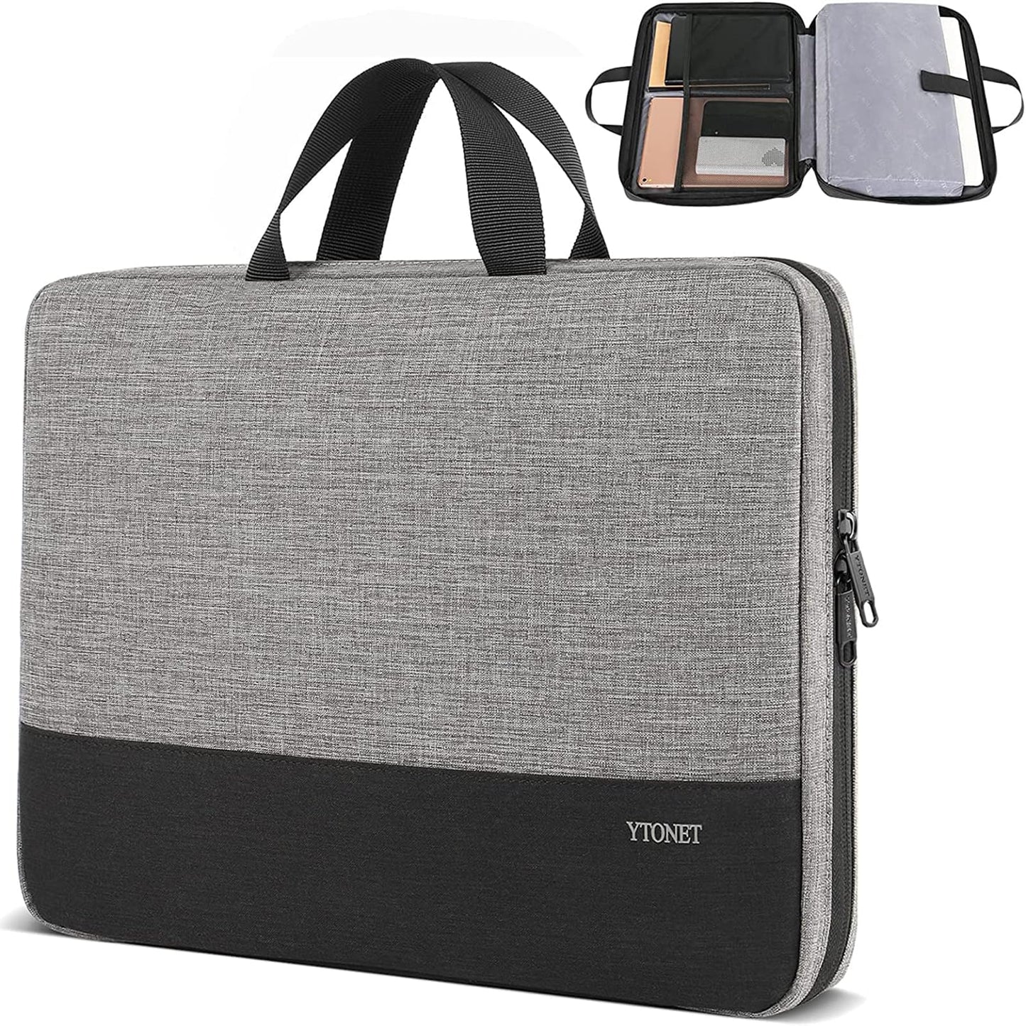 Ytonet 14 Inch Laptop Case, Water Resistant Laptop Sleeve Cover Computer Carrying Bag Compatible with 14 inch MacBook Air, MacBook Pro, HP, Lenovo, Dell, Asus, Acer, and Chromebook Notebooks, Grey