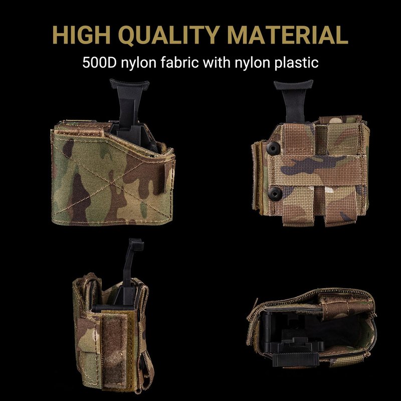 UniPro GB-95 Left-Hand Universal Tactical Holster, MC Pattern, 500D Nylon with Hard Shell, MOLLE Compatible, 4.33x3.94x2.17 Inch