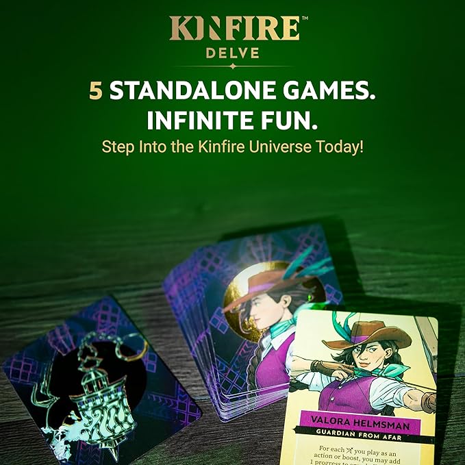 Kinfire Delve: Callous’ Lab – Tactical Solo or 2-Player Card &amp Dice Game Puzzle-Focused Adventure with Replayable Depths Ages 14+ 60+ Min Gameplay (Part of the Kinfire Universe: 5 Standalone Ga