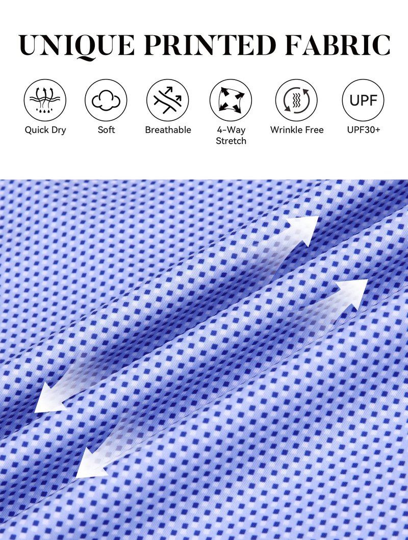 Esabel.C Mens Golf Shirts Print Moisture Wicking Short Sleeve Performance Dry Fit Stretch Active Polo Shirts for Men,BlueWhiteBlock,XL