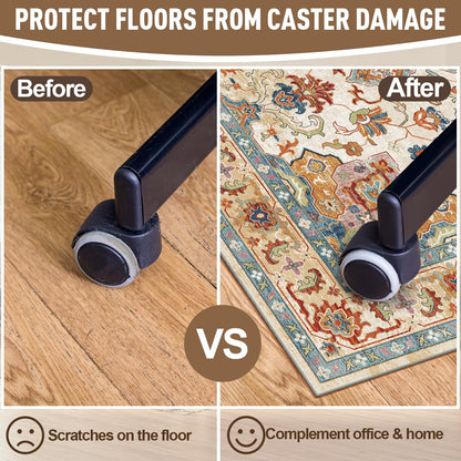 Office Chair Mat for Hardwood Floors - 48X35.5” Desk Chair Mat for Rolling Chair, Under Desk Rug Protects Hard Floors from Damage, Low Pile Floor Protector for Rolling Chair, Non-Slip