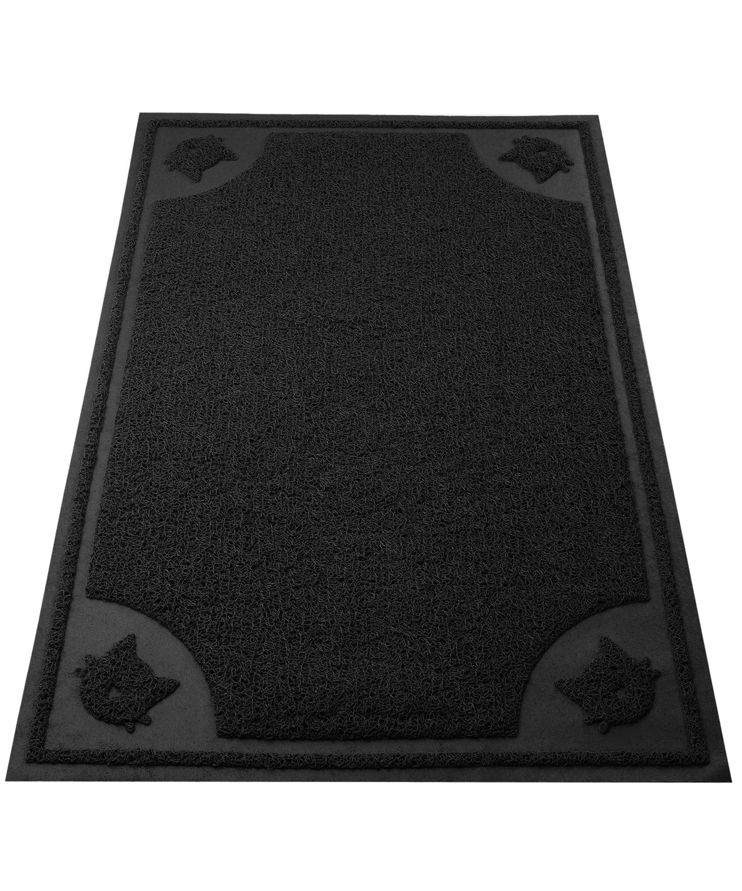 Mr. Pen- Large Cat Litter Mat, 23”x 35”, Black Cat Litter Box Mat