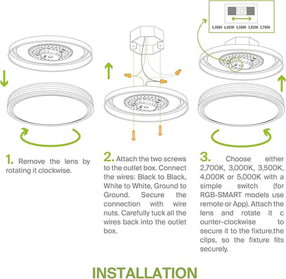 ASD 18 Inch LED Flush Mount Ceiling Light Fixture for Bedroom, 35W 1992LM 5CCT 2700K-5000K, Triac Dimmable Lights, Dining, Living Room, Kitchen Lamps, Modern Home Lighting Fixtures, Nickel, ETL
