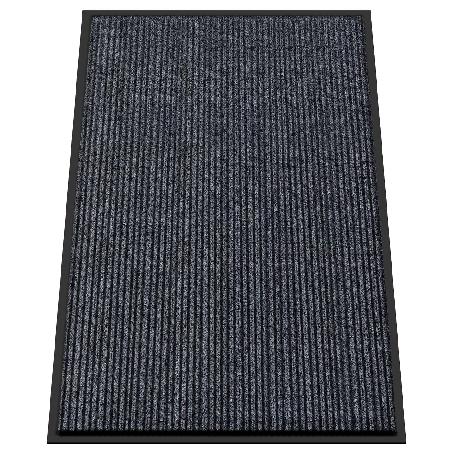 Kuyal Front Door Mat, 4'x6' Indoor Outdoor Entrance Mat, Commercial Floor Mats Inside Outside Entrance, Heavy Duty Durable Welcome Mats, Rubber Backing Non Slip Outdoor Mats for Entryway,Dark Gray