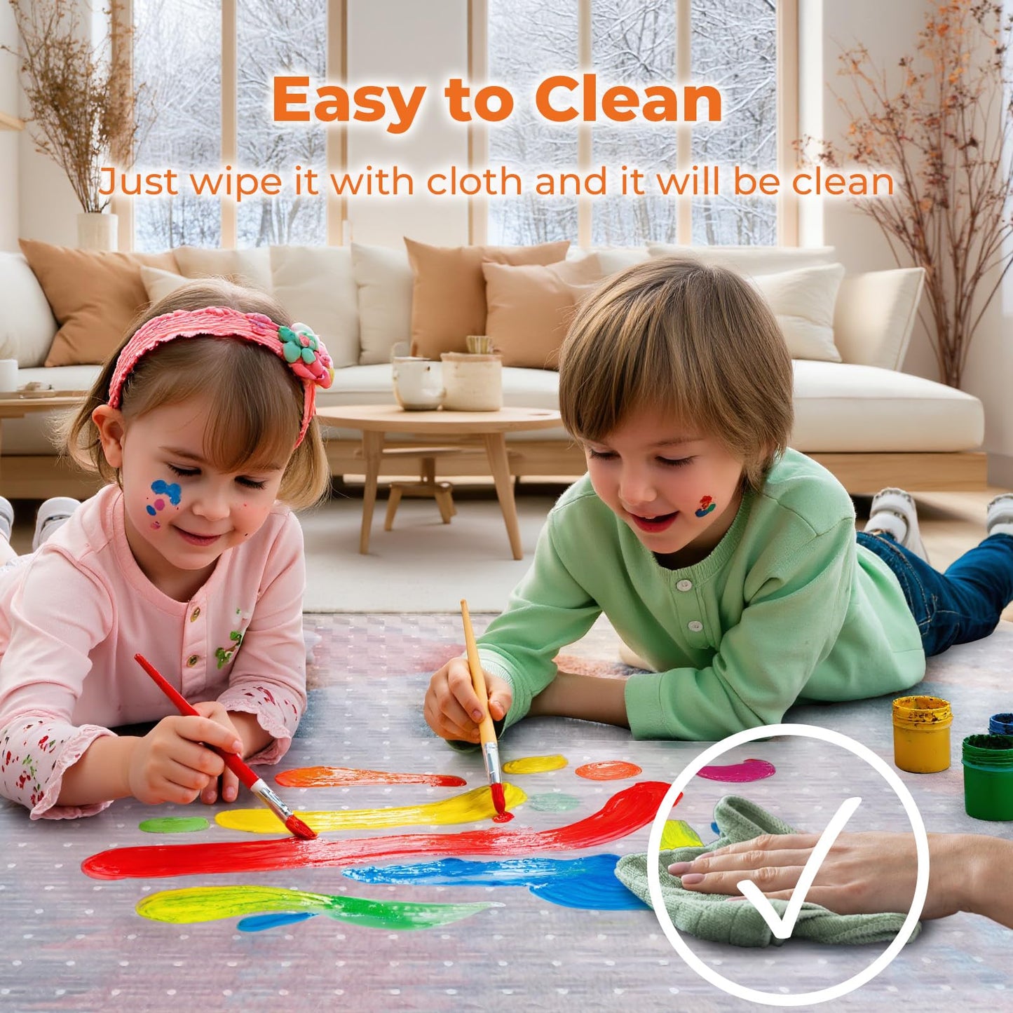 SHAREWIN Office Chair Mat for Carpeted Floors, 48" x 30" Desk Chair Mat for Rolling Chairs on Low Pile Carpets, Easy Glide Floor Mat for Home, Gaming