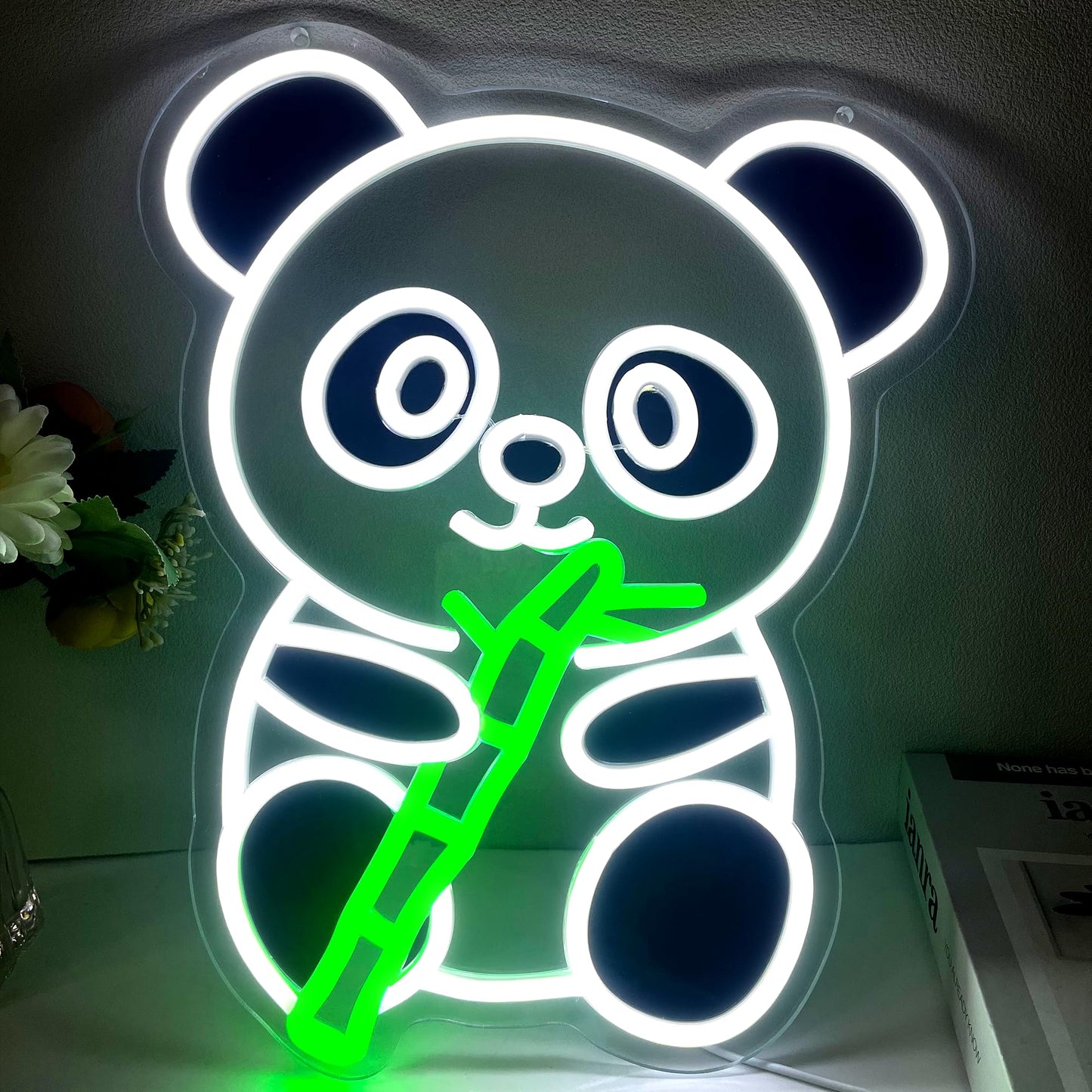 Panda Neon Sign, Cute Dimmable Led Neon Night Lights Up Animal Decor for Bedroom Living Room Man Cave Home Bar Wall Decoration, Birthday Party Christmas Kids Girls Boys Adults Gifts (Panda)