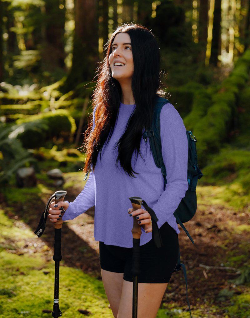 Women's Sun Shirts UPF 50+ Long Sleeve UV Protection Shirt Lightweight Quick Dry Workout Hiking Tops for Women(Heather Purple,M)