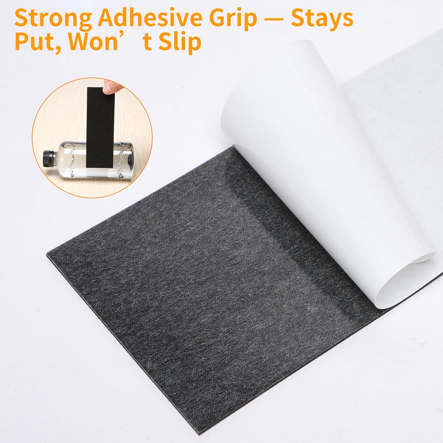 CHUNZEXI Non Slip Furniture Pads, Self Adhesive Rubber Pads with Anti Skid Stickers, Cuttable Rubber Sheet for Furniture and Appliances (4” × 40”)
