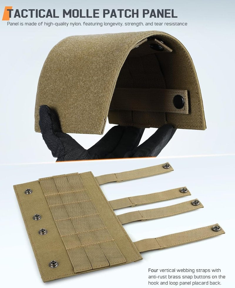 Molle Hook & Loop Panel - Tactical Mounting Placard for Pouch | 10.2" x 5.9" Attachment for Morale Patches & Backpack Accessories