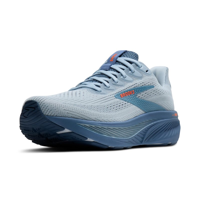 Brooks Men’s Ghost 17 Neutral Running Shoe - Skyway/Moonlight/Orange - 12 Medium