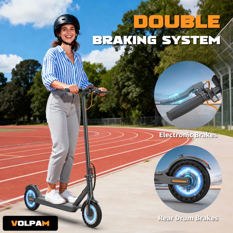 Electric Scooter for Adults, Max Speed 19 MPH, Up to 15 Miles Range, 350W Motor Adult E-Scooter, 8.5" Solid Tire, Foldable Scooter with Dual Braking, Smart APP, Light Control for Campus, Commuter