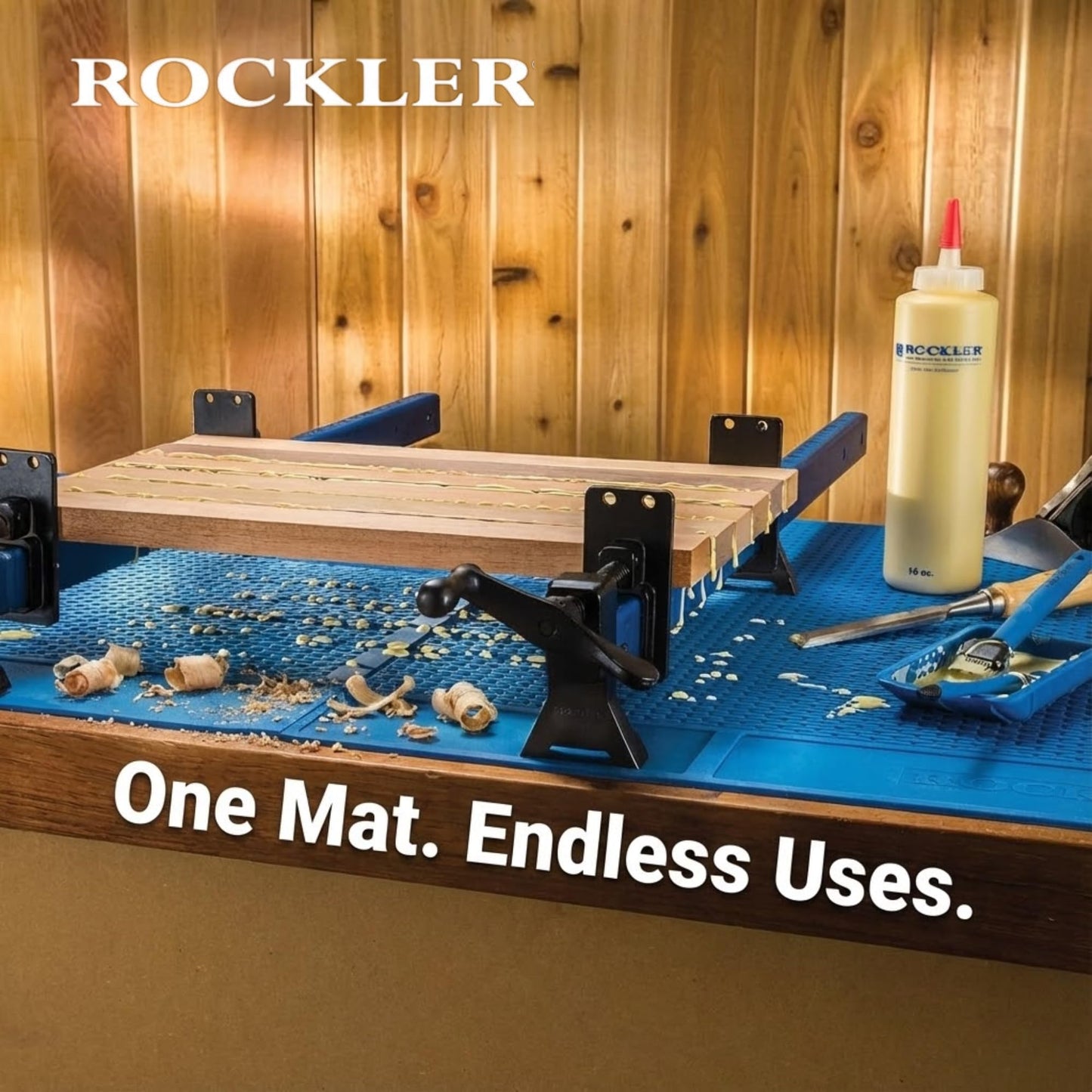 Rockler Silicone Glue Mat XL (23"x30") - Heat Resistant Mat for Projects, Garage, Shop, Dining Room Table – Easy to Clean Silicone Mats for Crafts – Rollable Workshop Accessories for Easy Storage