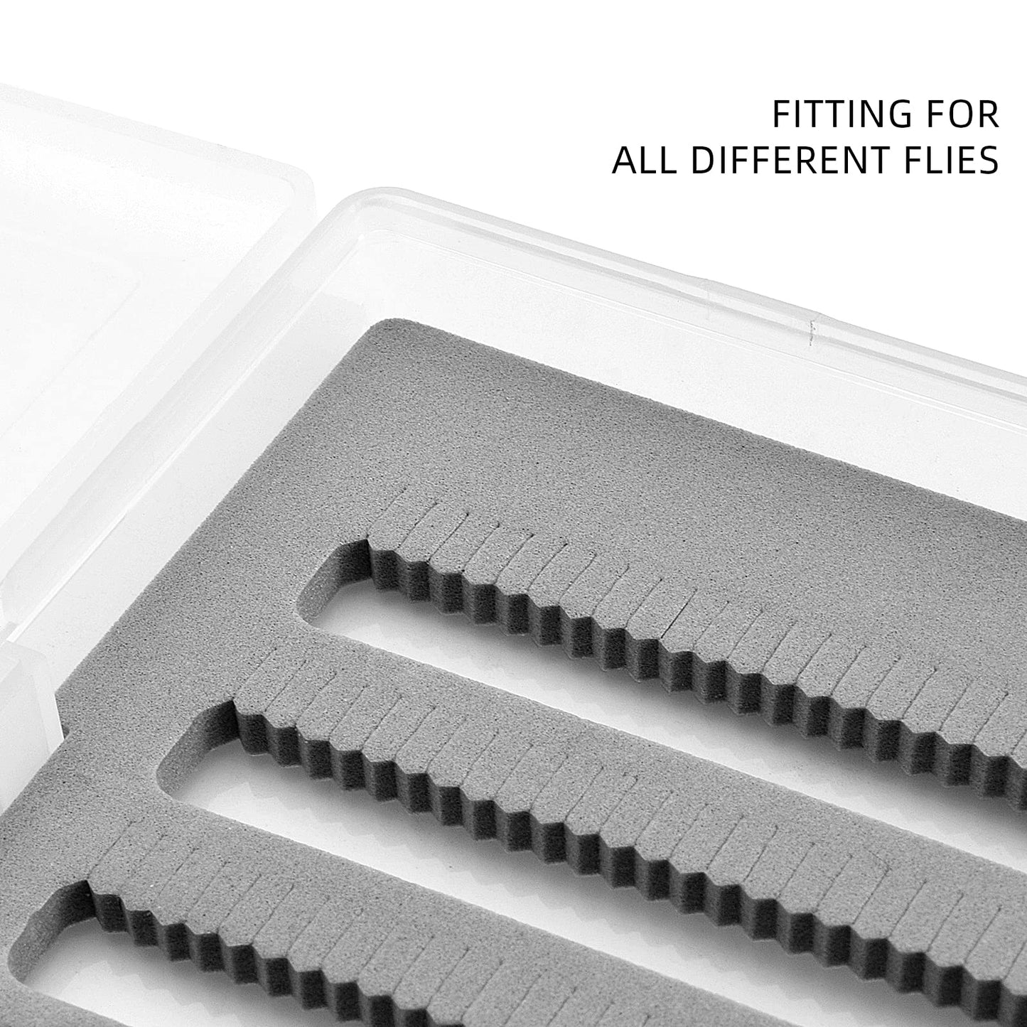 SF Collection Fly Boxes Clear Fly Fishing Box Extra Large Capacity Fishing Competition Hook Tackle Ice Fishing Jig Head Boxes, Slit Foam 2 Pack Size A4